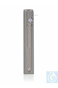 Manometer mit Skala, 500-0-500 mm, mit NS Hahn mit Glasküken, auf Platte montiert, Simax®...